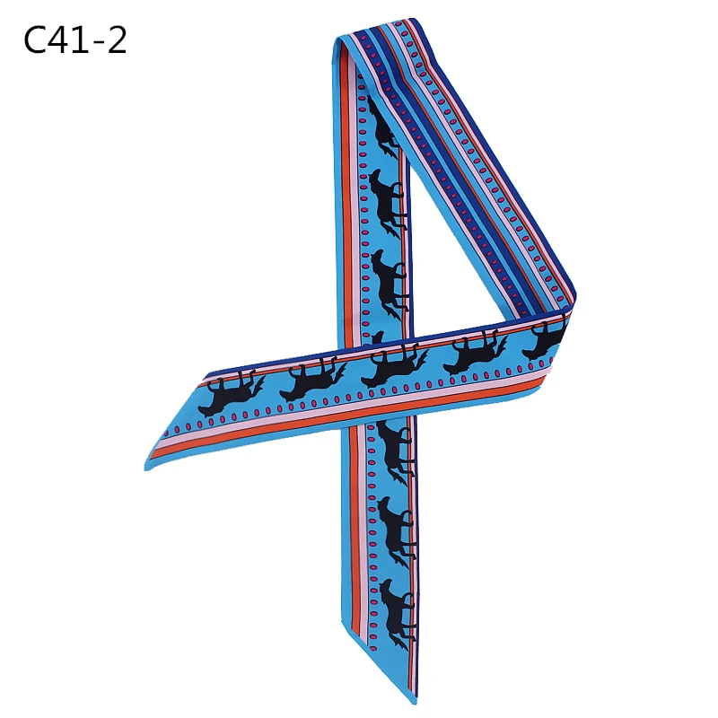 Дизайнерские 2020 Для женщин шелковый шарф тощие волосы группа лошади с узором в