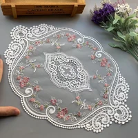 white 2537 cm soft lace flowers trim for sofa curtain towel bed cover trimmings home textiles applique diy cloth polyester mesh