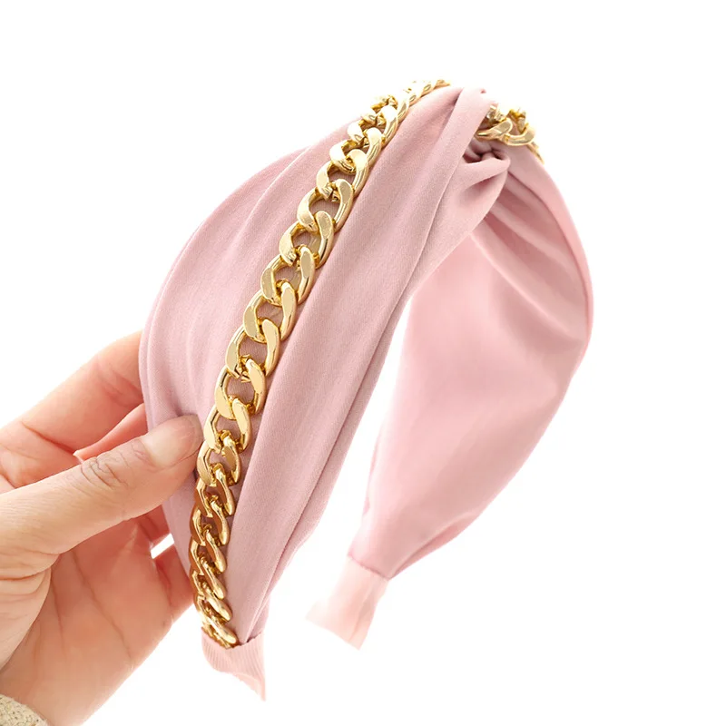 

New Hairband Fashion Chain Cross Knot Headband Hair Accessories Wholesale Fabric Hair Accessories F354