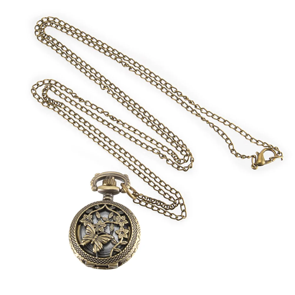Новинка винтажные карманные часы кварцевые бронзового цвета крутая цепочка