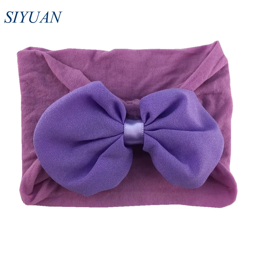 1pcs/lot Kids Lovely Hair Bow Headband Soft Wide Elastic Nylon 2019 Newest Hairband Ear Turban HB103 | Аксессуары для одежды