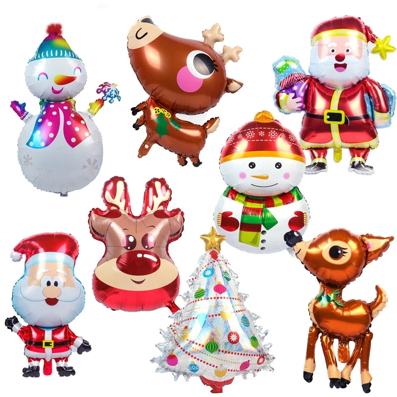 

С Рождеством Христовым фольгированные шары Санта-Клаус Снеговик Лось Globos DIY Рождественское украшение для дома Новый год 2022 Navidad Party Decor