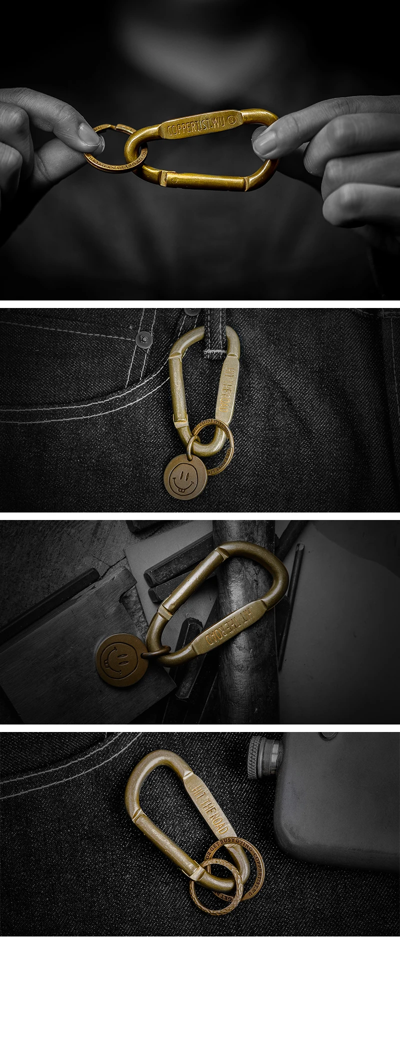 Coppertist. wu быстро открывающаяся застежка латунный декоративный узор Карабин коготь крюк брелок подвеска
