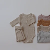 2021 newborn boys girls clothes set baby toddler knitted suits infant bodysuitspantshatheadband cotton outfits