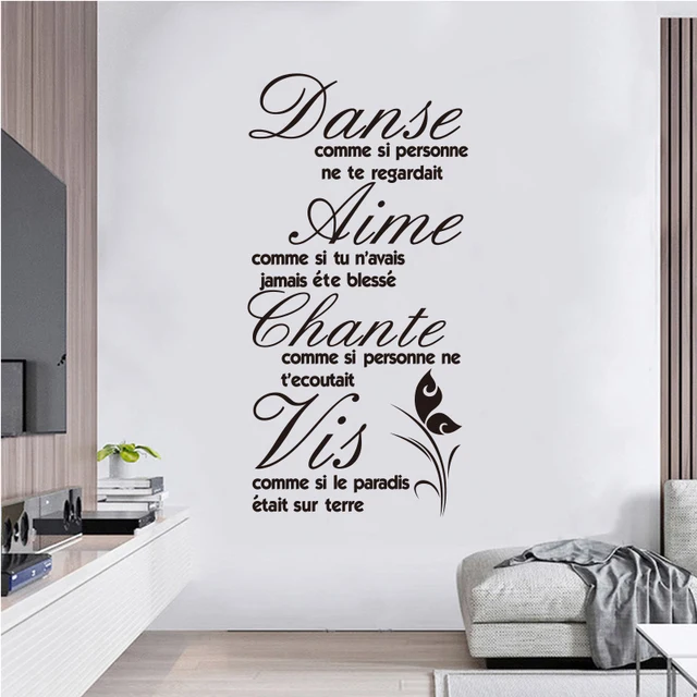 French quotes Removable Vinyl Wall Stickers, Home Decor, Wall