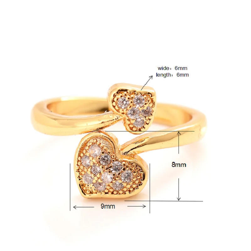

Bangrui Heart Rings for Women Gold Color Wedding Engagement Bridal Jewelry Zircon Stone Elegant Ring Accessories