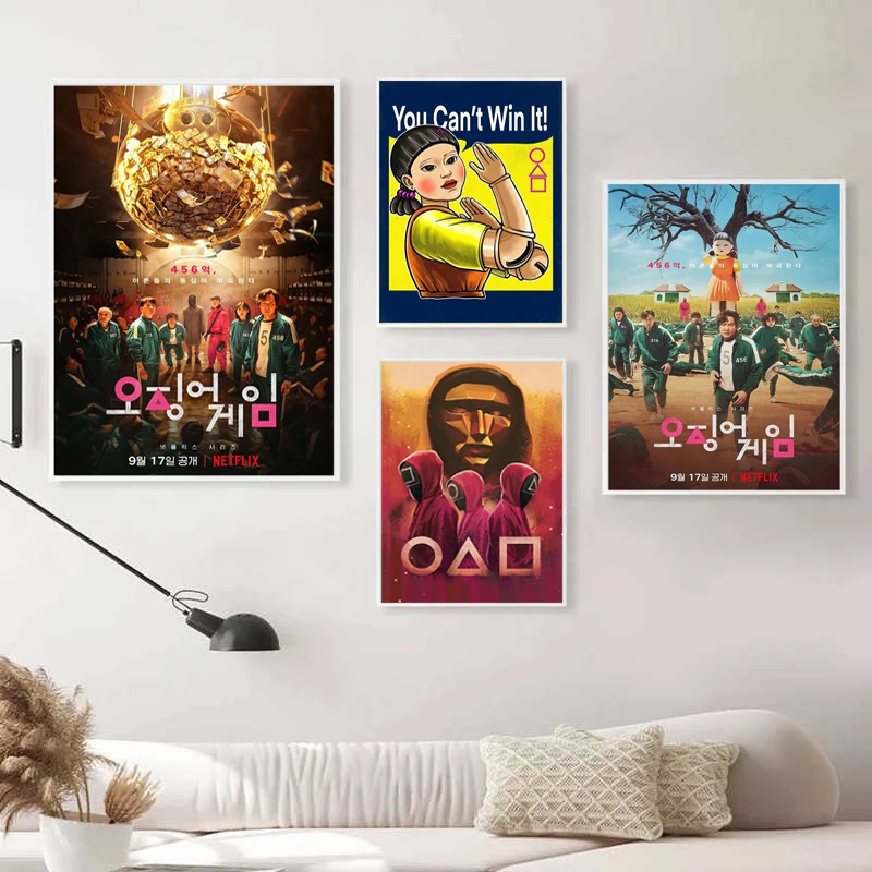 

Modern Movie Posters Squid Game Prints Poster Popular Anime Film Character Canvas Paintings Wall Home Decor Pictures Frameless