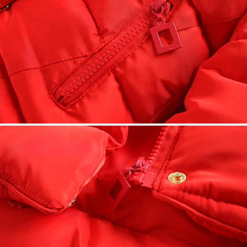 Winter Thick Cotton Coat Down Jacke Park For Girls Down Jacket For Girls Fur Hooded Children Outerwear Children's Down Jacket