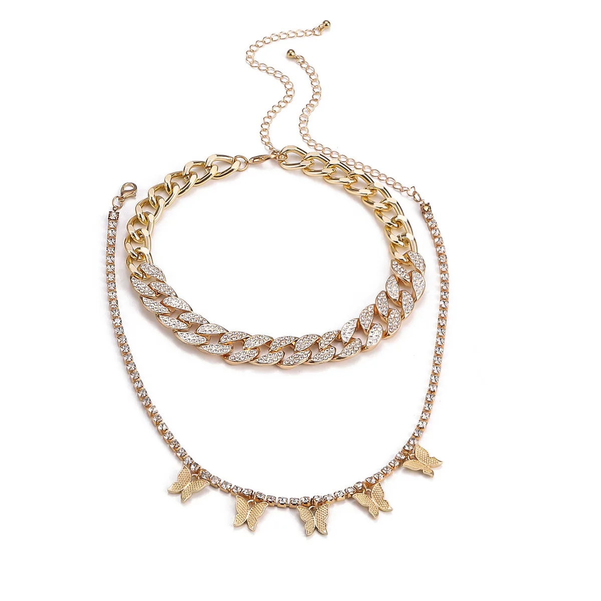 

Bijoux Femme Collier Femme Necklace for Women Butterfly Necklace Trendy Gold Necklace Zircon Letter Silhouette Necklace