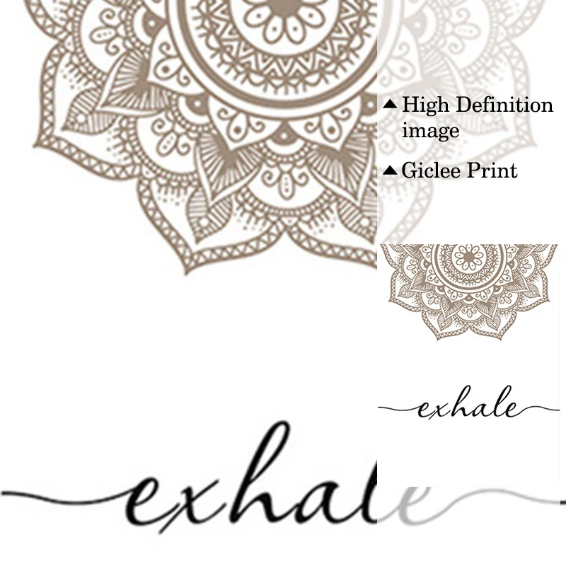 

Bohemian Mindfulness Zen Wall Art Exhale Inhale Mandala Canvas Painting Pictures Yoga Room Prints and Posters Home Decoration