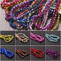 3mm 4mm 6mm half metallic color bicone faceted crystal glass loose spacer beads wholesale lot for jewelry making findings diy
