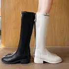 Дизайнерские модные зимние сапоги, женские сапоги до колена, осень 2022, новая массивная обувь с круглым носком, подходящая ко всему, женские сапоги