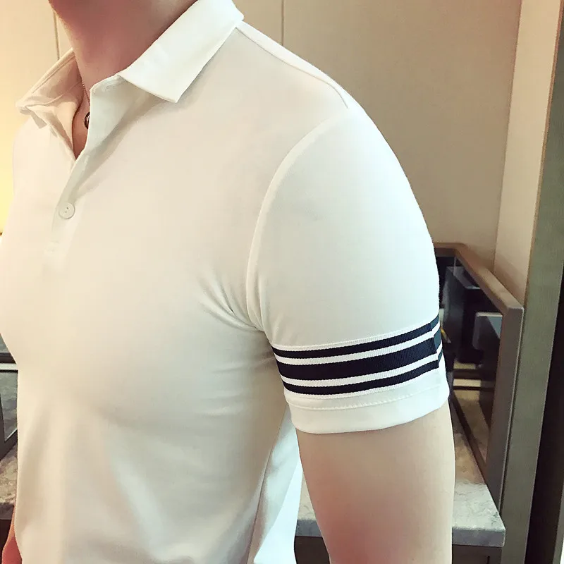 

2021 Summer Mens Polo Shirt Tops Fashion Plus Size Short Sleeve Black White Polo Shirt Homme Camisa Plus Size 4XL3XL
