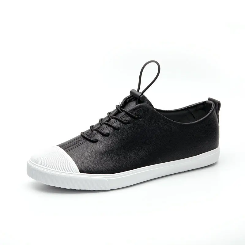 Кроссовки мужские из ПУ кожи модная повседневная обувь эластичная лента