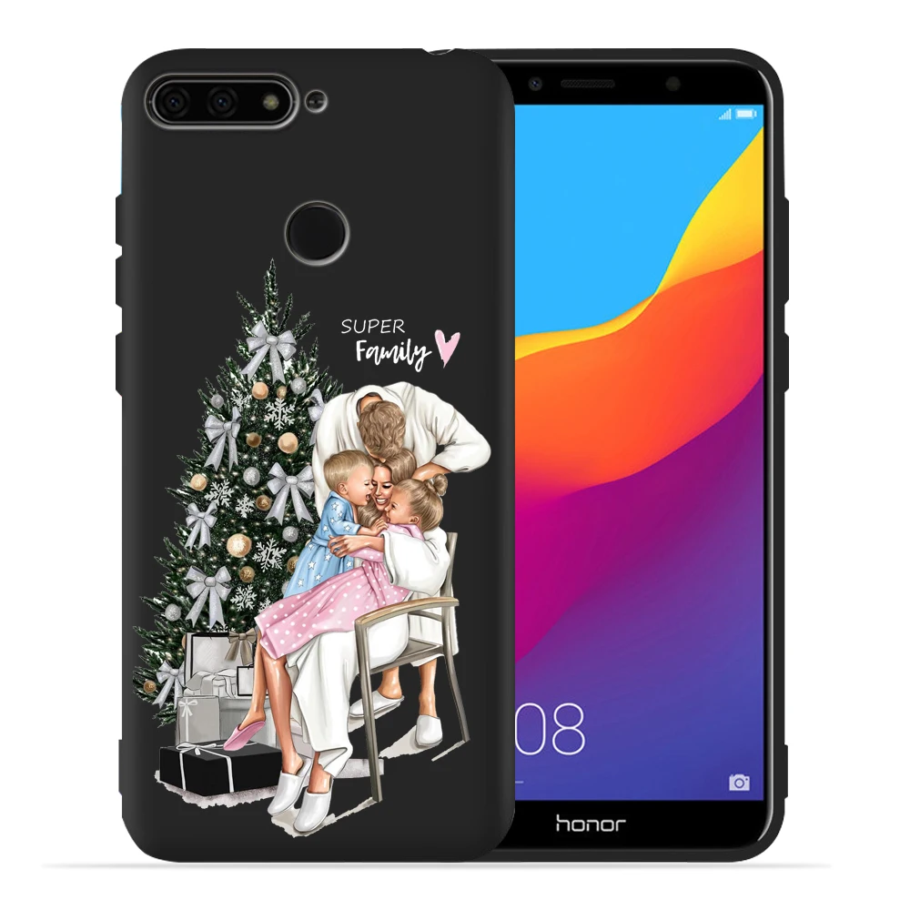 Семейный Рождественский чехол для мамы маленькой девочки мальчика Huawei Honor 9X 20 Lite