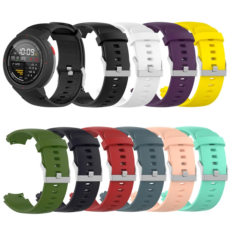 

Silicone Watchband Strap For Huami 3 Smartwatch amazfit verge (A1801) Replacement 10 Colors Wrist Band Bracelet Straps