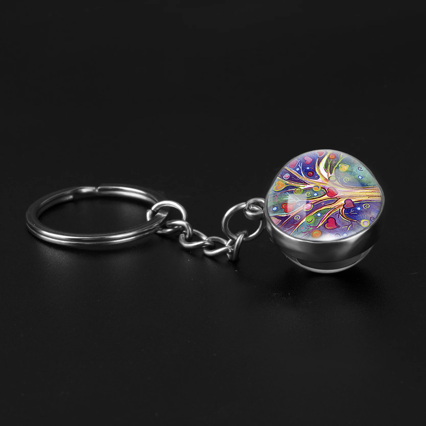 Новый стиль подвеска &quotДрево жизни&quot двухсторонний стеклянный брелок