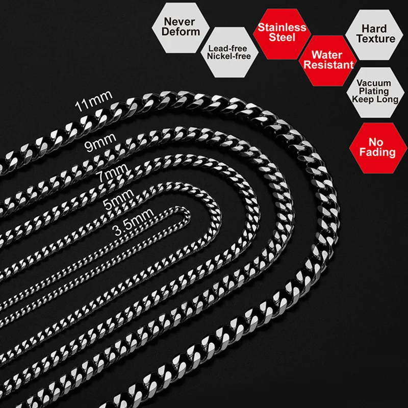 Нержавеющей стали мужские ожерелья с подвесками Снаряженная Кубинский звено