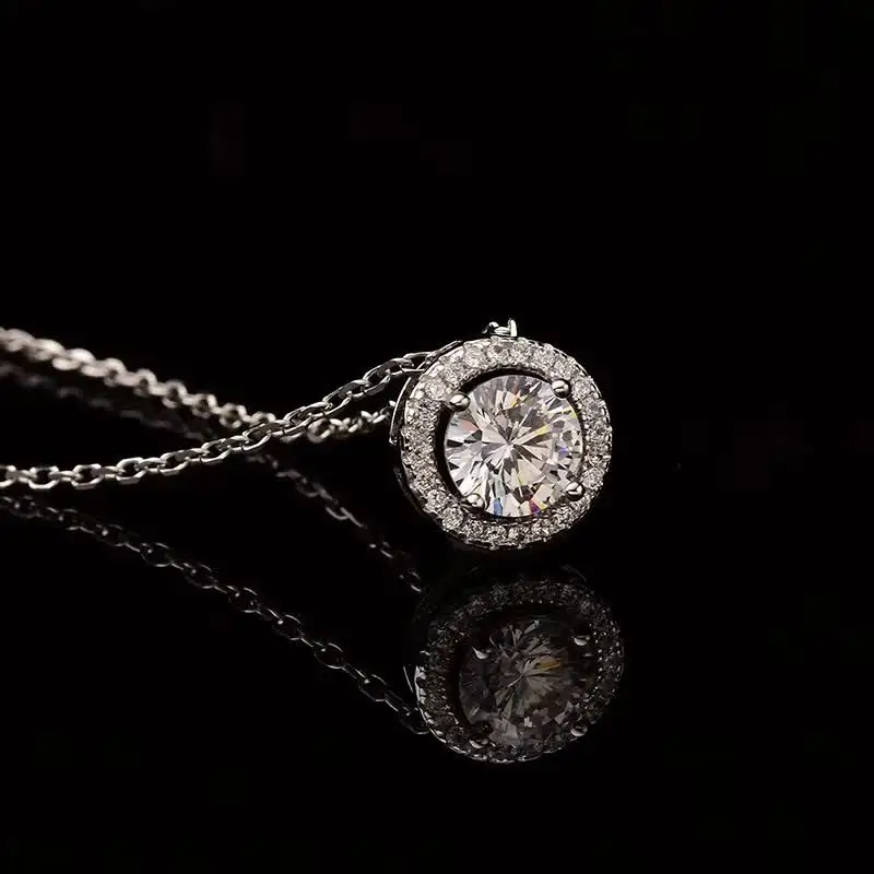 6 5mm Муассанит Подвески 1ct карат муассанит ожерелье круглый D Цвет S925 чистого