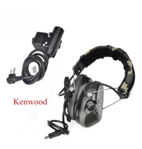 Kenwood Новые наушники ZTAC Military Softair Sordin, охотничьи наушники для защиты ушей с Z Tactical PTT Phone Midland Kenwood U94 PTT Z111 FG Z113 - Цвет: Kenwood