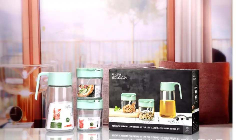 

BOUSSAC Spice Box Set Kitchen Seasoning Box Wall Mount Sugar Bowl Salt Shaker Seasoning Container Spice Box