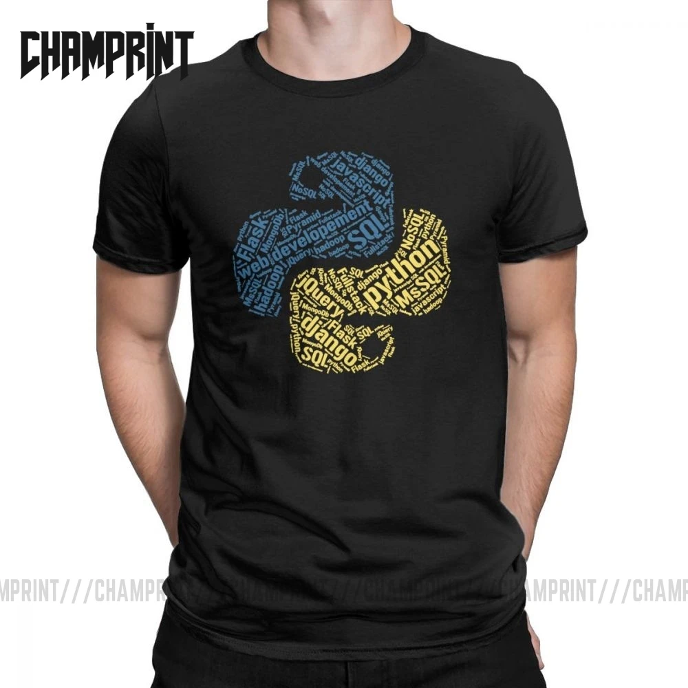 Футболка программиста Python для мужчин хлопковые футболки разработчик