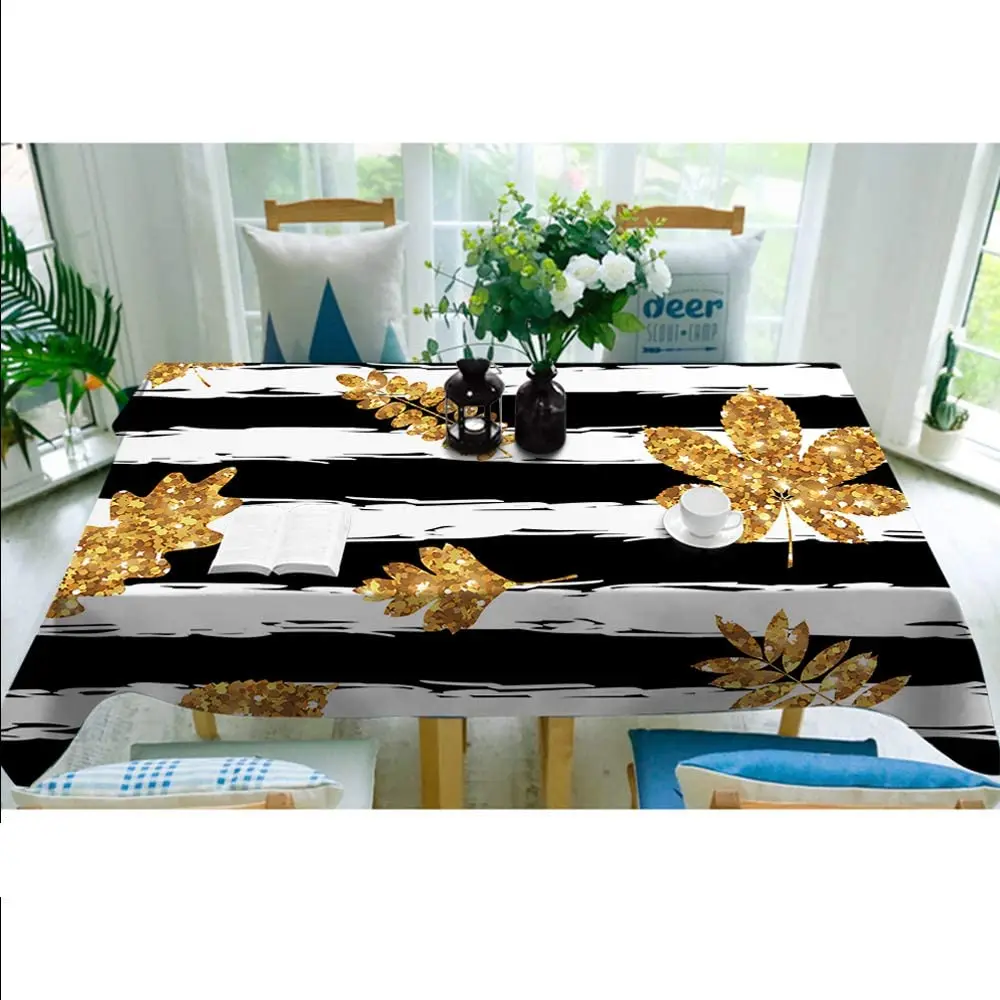 Настольные Чехлы в полоску цвет: золото сердце листья кленовый лист | Дом и сад