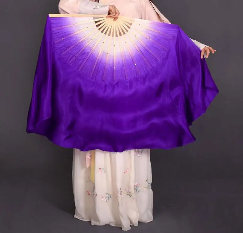 Белая фиолетовая градиентная двухслойная реальная шелковая Фата пара