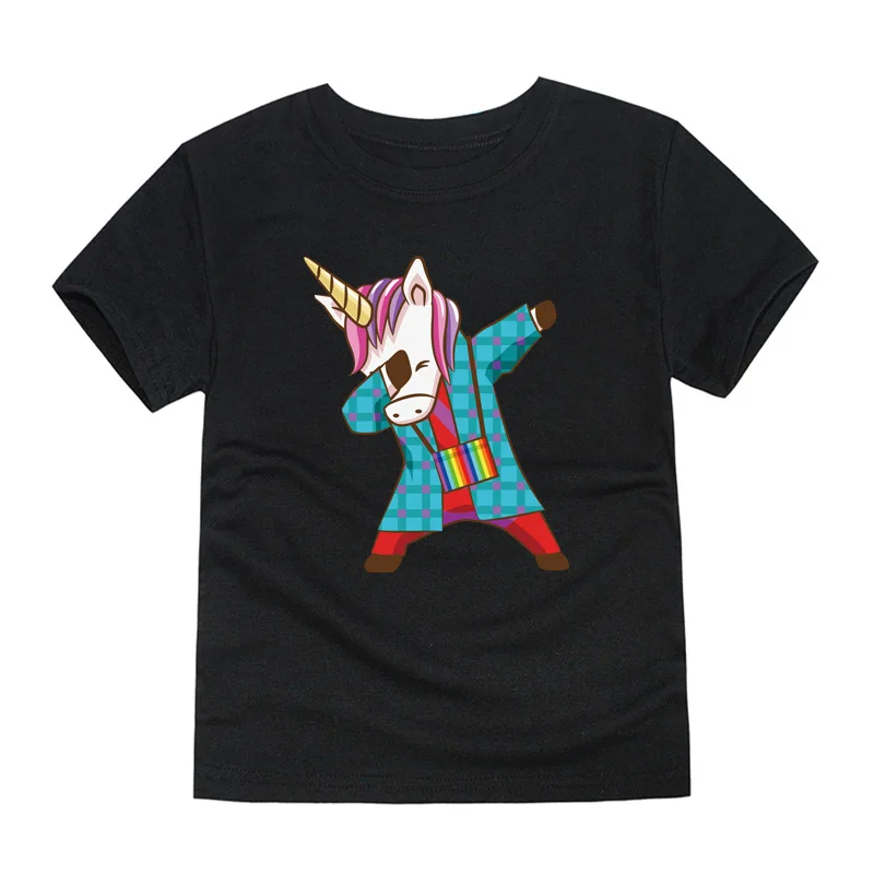 

Kids Boys T-shirt New Cartoon Unicorn Design Baby Cotton Tops Summer Clothing Toddler Fashion T-shirt Cute Children Play Clothes