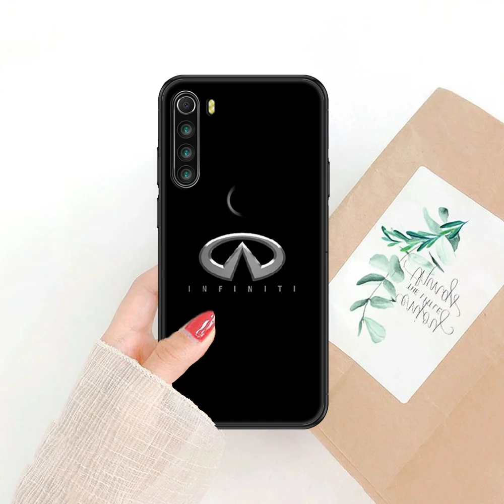 

Car Infiniti Phone case For Xiaomi Redmi Note 7 7A 8 8T 9 9A 9S 10 K30 Pro Ultra black fashion bumper trend waterproof silicone