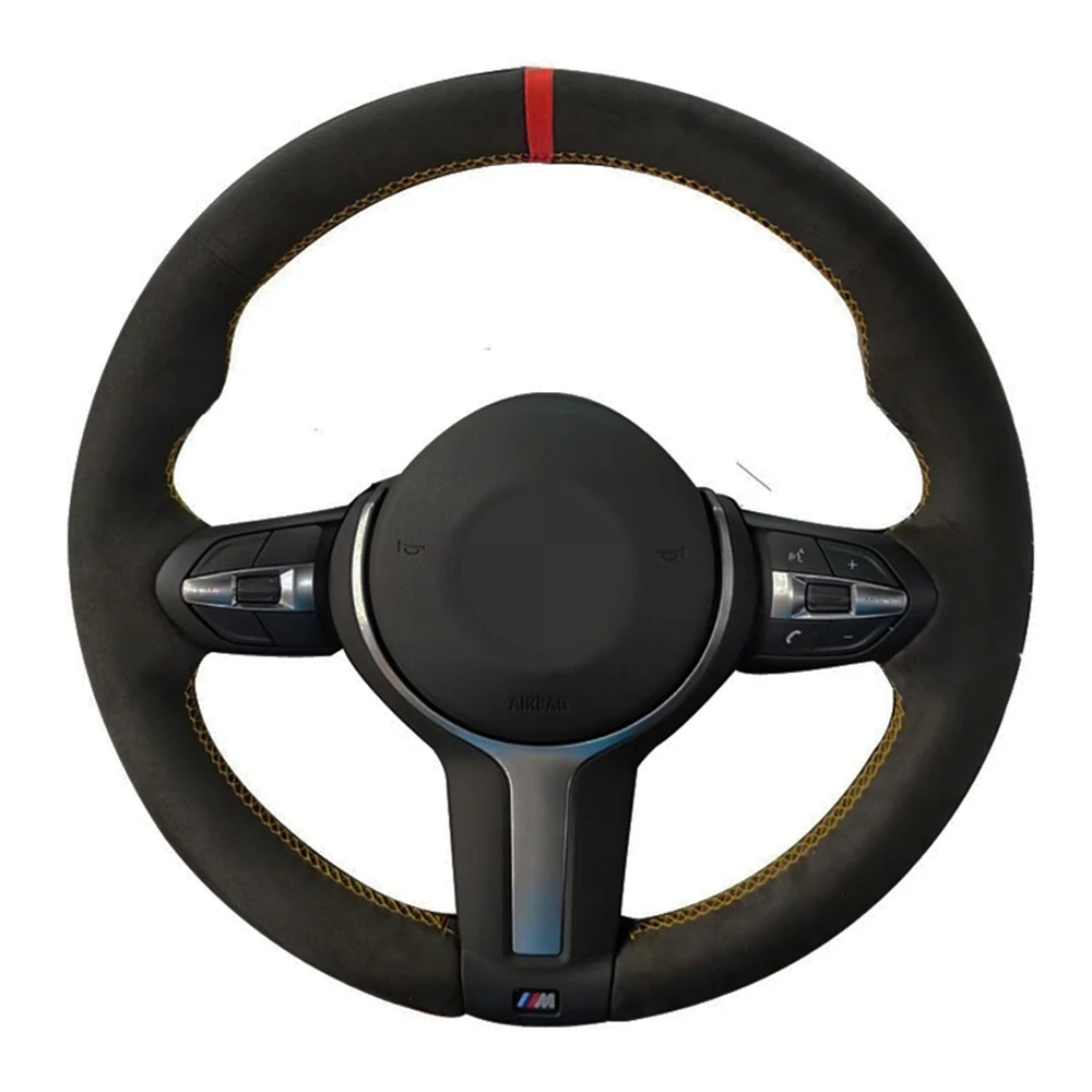 

Car Steering Wheel Cover Suede For BMW F87 M2 2016-2018 / F80 M3 2015-2018 / F82 M4 2015-2018 / M5 2014-2017 / F12 F13 M6 F85