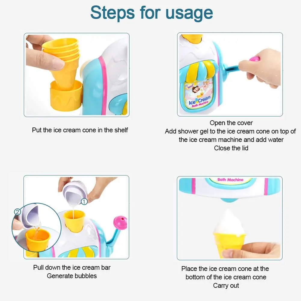 Детские Игрушки для ванны мороженое пузырьковая машина ванной необходимые