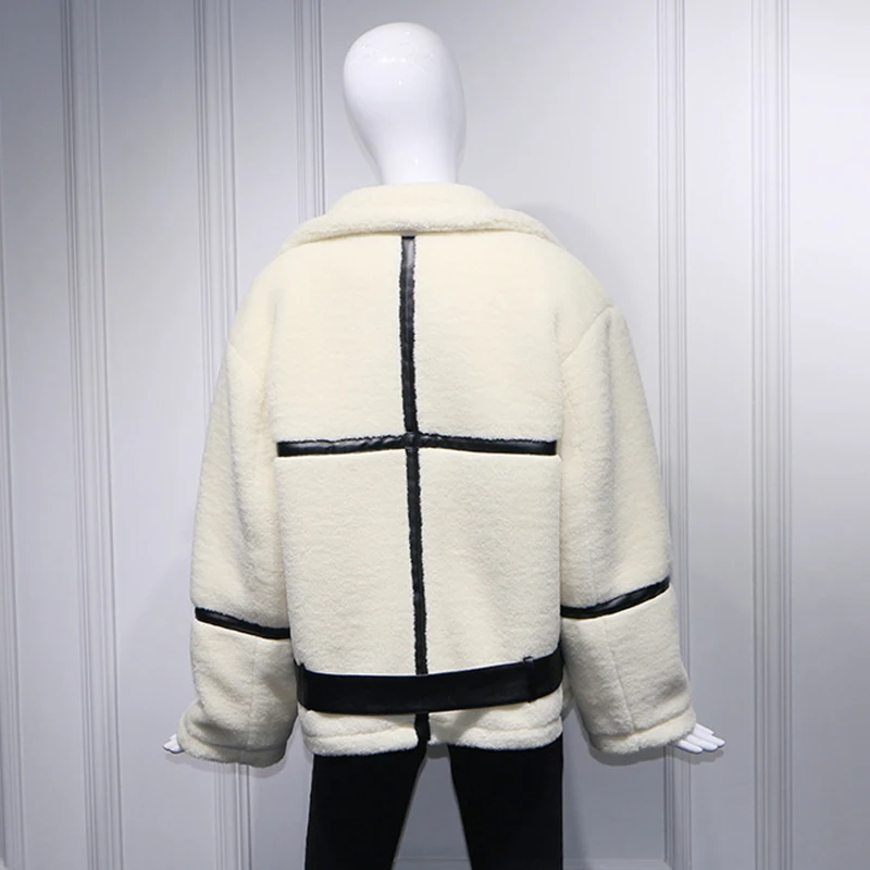 Женские Искусственные меховые пальто цвета слоновой кости брендовые