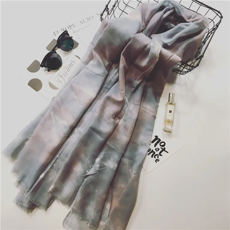 Новые эффектом деграде(переход от темного к Pattern Хлопок потертый шарф 10 шт./лот