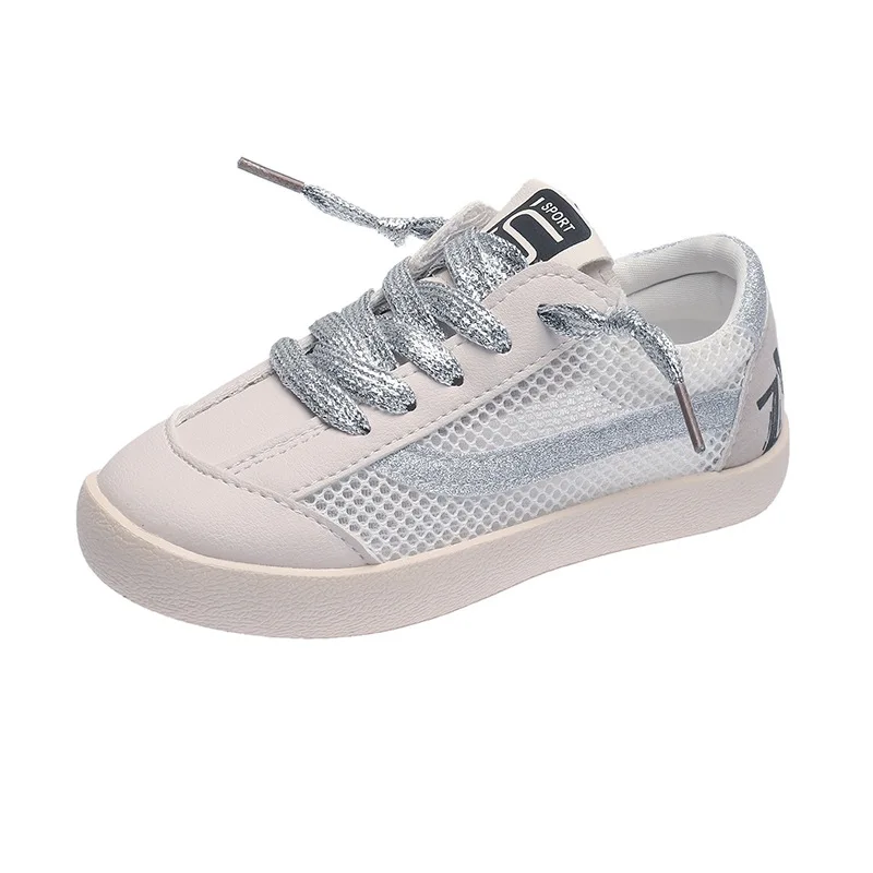 

2021 Summer Children Casual Shoes Outdoor Boys Girls Sport Mesh Shoes Soft Bottom Comfortable White Students Kids Sneakers