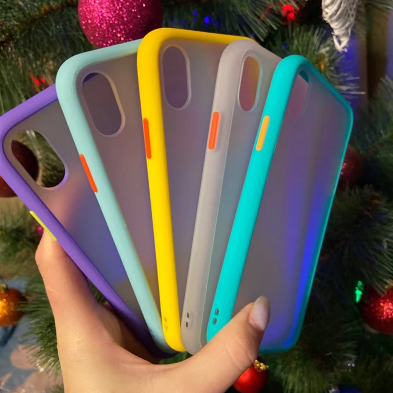 shockproof phone case for iphone 11 pro max xr x xs max 7 8 6 plus soft tpu border matte back pc candy color back cover free global shipping