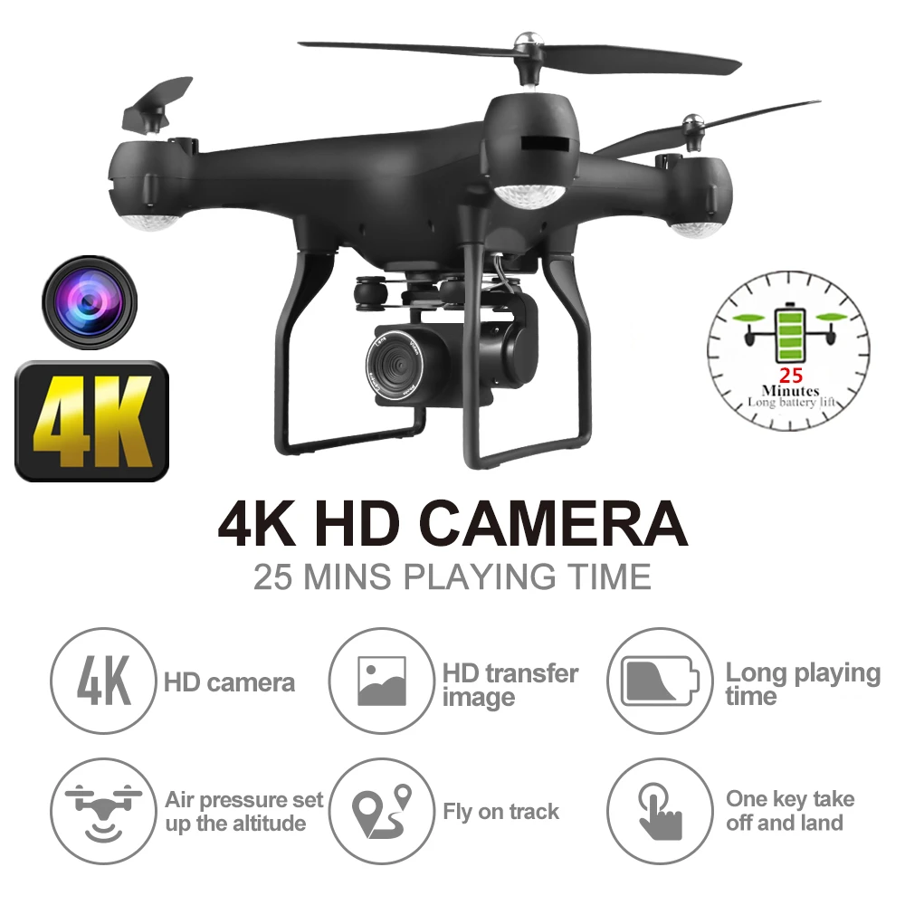 Радиоуправляемый Дрон 4K ESC HD камера жест селфи Квадрокоптер режим удержания