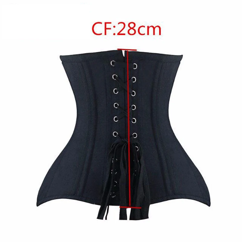 Burvogue Underbust Corset Bustier Steampunk Steel Boned Slim Waist Control Corset for Women Waist Trainer Corselet Plus Size