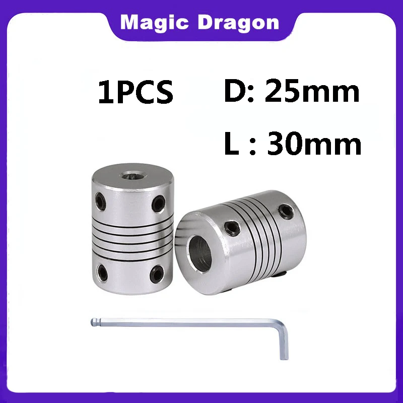 RS aluminum alloy top wire coupling winding elastic motor screw coupling D25 L30 3D printer DIY accessories 5/6/6.35/8/10/12mm