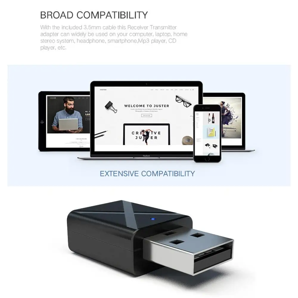 Bluetooth 5 0 аудио приемник передатчик мини стерео USB разъем 3 мм для ТВ ПК