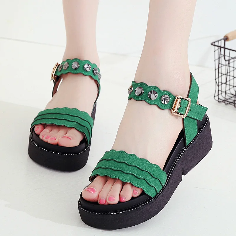 Сандалии женские на платформе повседневные босоножки плоской подошве пляжные