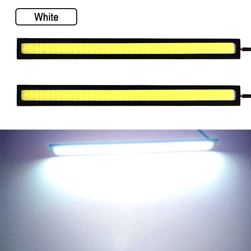 Светодиодный светильник COB для стайлинга автомобиля 2x17 см 12 В 6000 К белая панель DRL