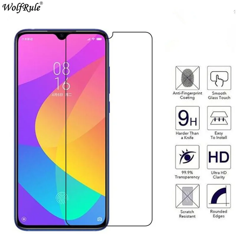 2 piezas de vidrio protector de pantalla para Xiaomi Mi 9 Lite vidrio templado para Xiaomi Mi 9 Lite HD pel&iacute;cula protectora de tel&eacute;fono Mi 9 Lite vidrio-1