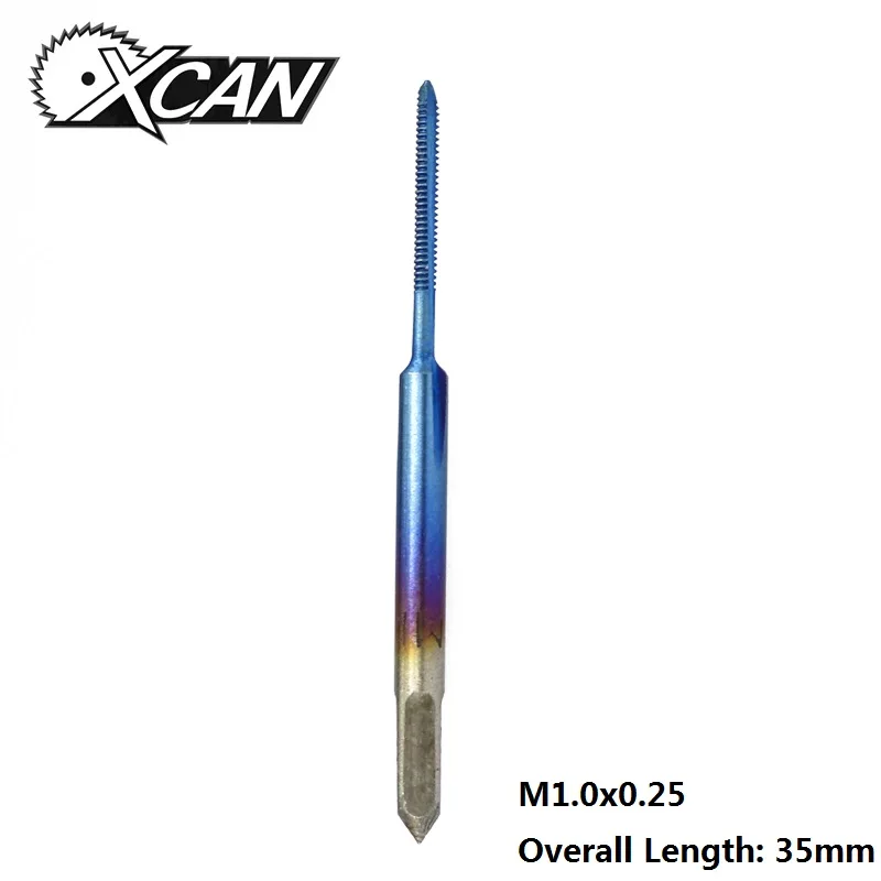 1pc M1x0.25 XCAN M1-M1.8 Nano с голубым покрытием метрический резьбовой кран прямой флейта машинный кран HSS 6542 винтовой кран сверло - Цвет: 1pc M1x0.25