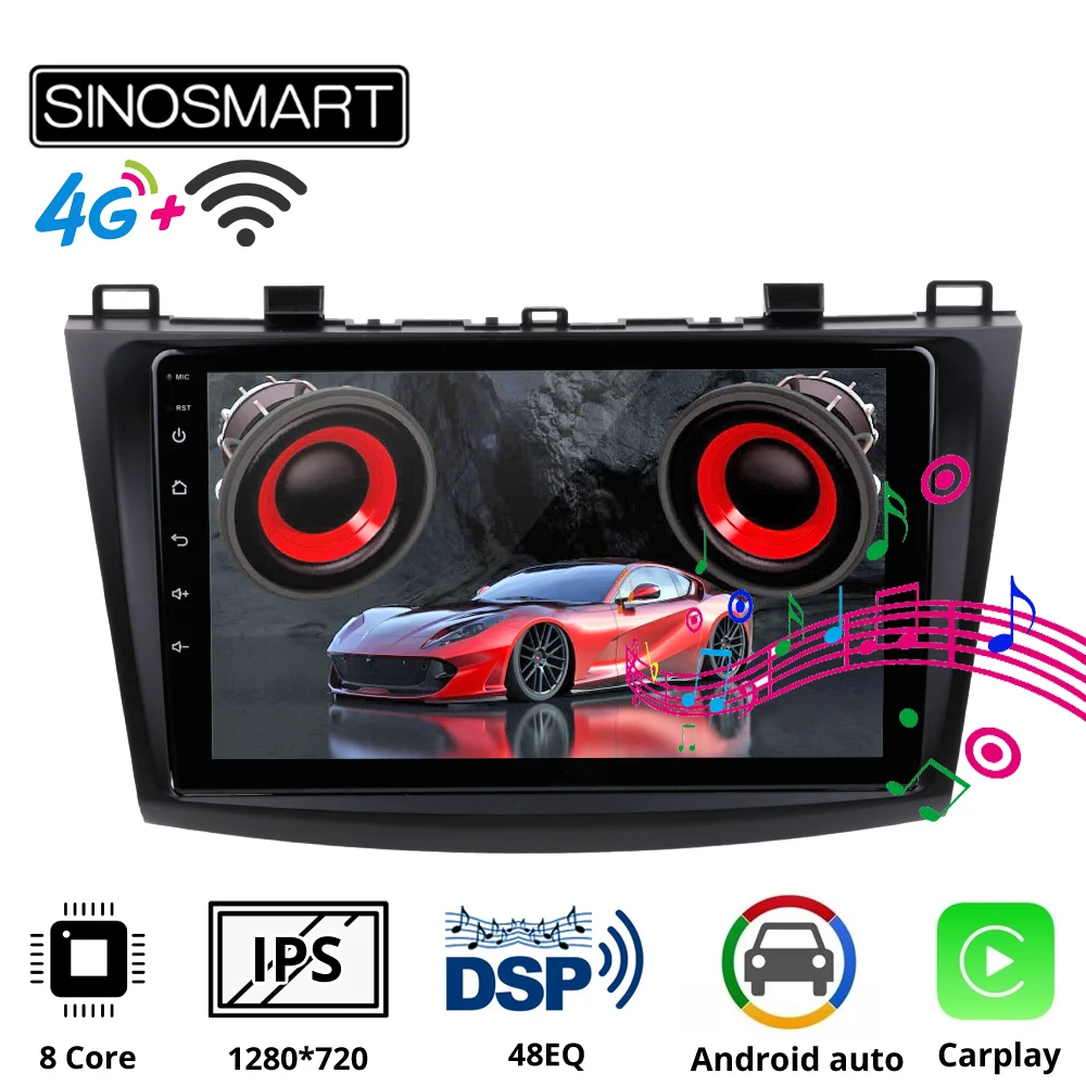 SINOSMART Автомобильный GPS навигационный плеер для Mazda 3 2009 2012 поддержка BOSE Soundsport Free