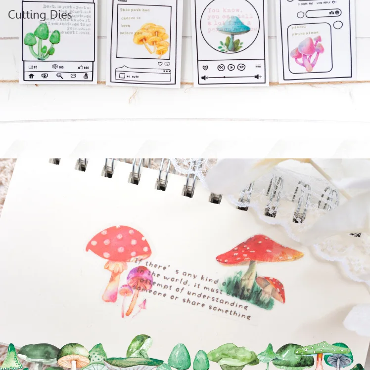 2019 винтажный гриб шаблон веленевая писчая бумага наклейки для скрапбукинга