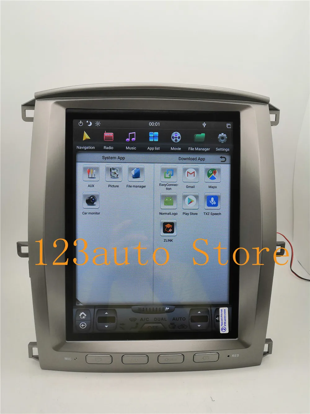 12,1 ''PX6 CARPLAY Tesla стиль Android 8,1 автомобильный DVD gps навигационный плеер для TOYOTA LAND CRUISER LC100 lexus LX470 2002-2007
