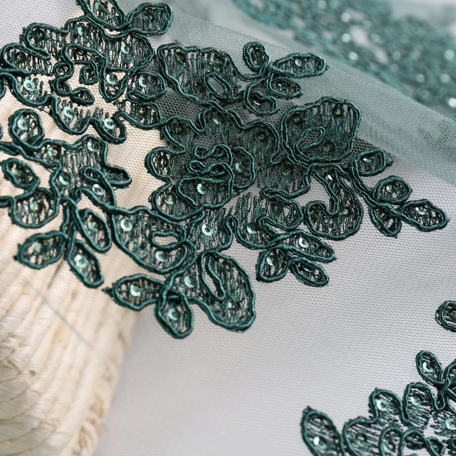 5 ярдов трехмерная расшитая блестками ткань пятно три в одном сетчатая вышивка из
