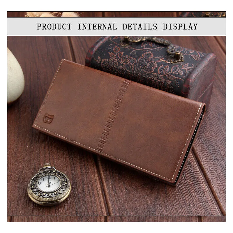 Мужской деловой Роскошный кожаный бумажник из искусственной кожи ID держатель
