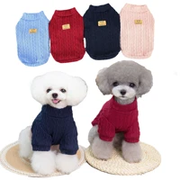 dog pullover knitted sweaters clothing for small medium dog autumn warm dog sweater plaid dog jumper coat fannel inside teddy